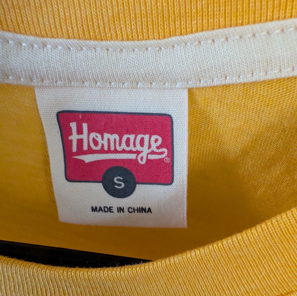 HOMAGE Yellow Short Sleeve Pat Freiermuth Tee Size Small - Picture 3 of 5